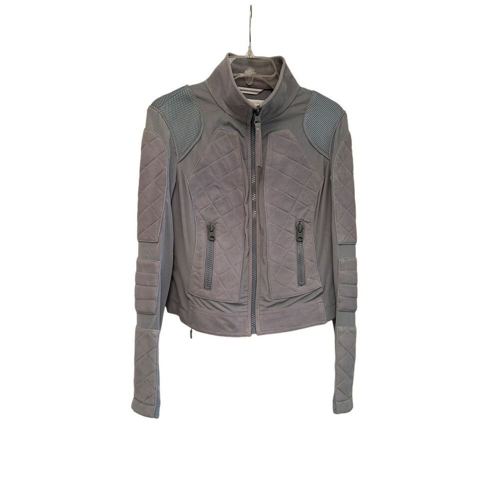 Blanc Noir Baby Blue Suede Athletic Jacket- size M - Picture 2 of 11